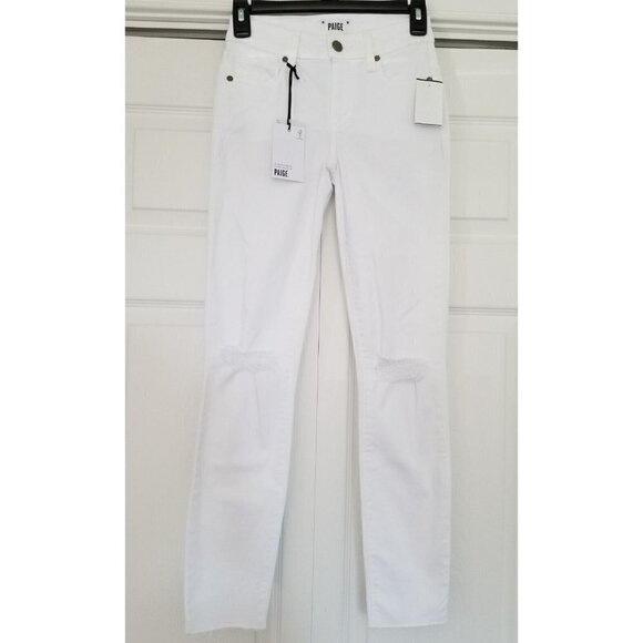 Paige Women's Verdugo Ankle w/Raw Hem Jeans  Artica Destructed Size 30 - Picture 3 of 11